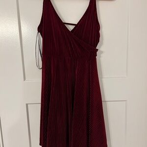 Burgundy Velvet Skater Dress size M